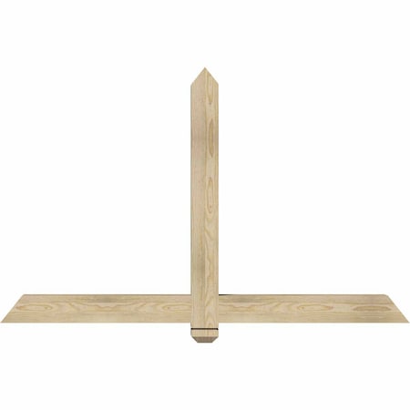 Ekena Millwork Eugene Rough Sawn Timber Gable Bracket, Douglas Fir, 60"W x 38"H x 4"D x 4"F, 15/12 Pitch GBW060X38X0404EUG00RDF